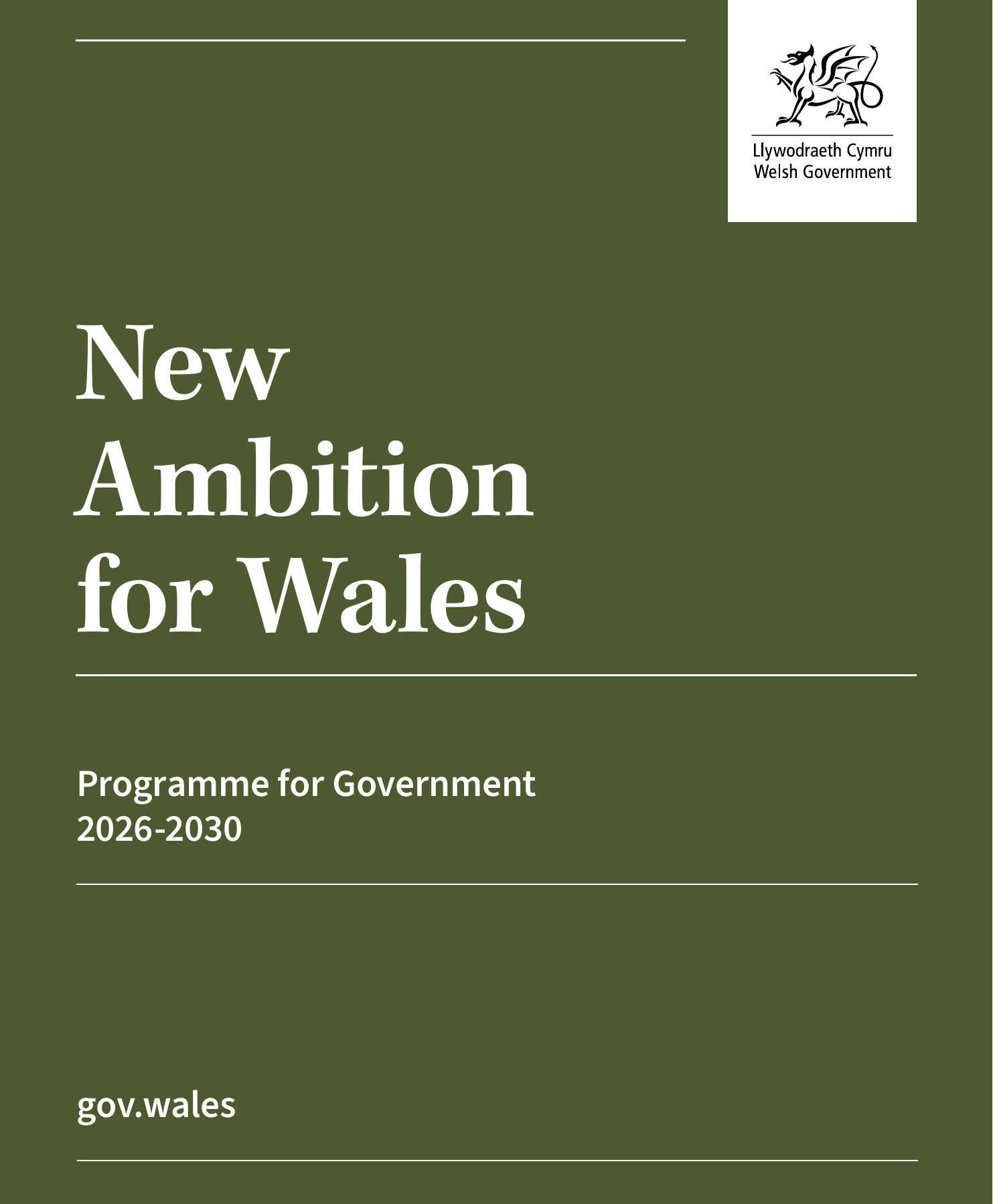 Cover of New Ambition for Wales: Programme for Government 2026–2030